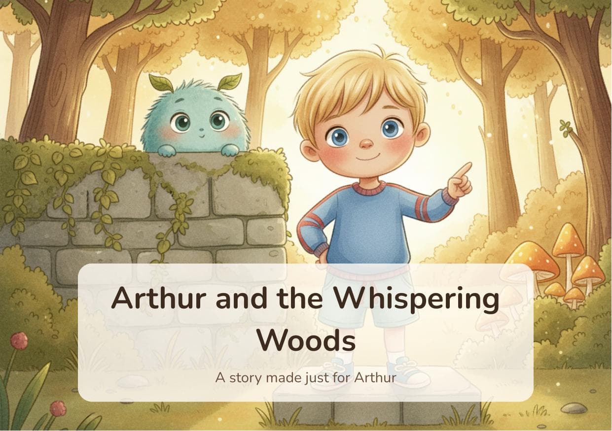 Arthur and the Whispering Woods — a boy meeting a friendly creature in the forest